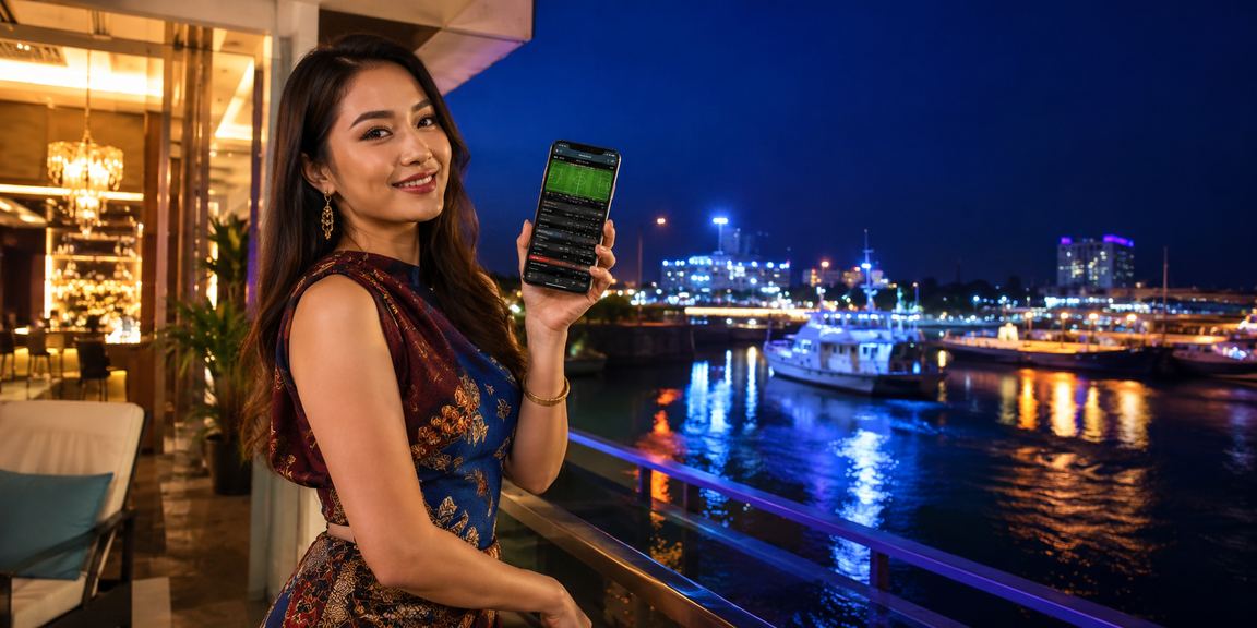 Pengguna Malaysia log masuk akaun mh144 melalui telefon mudah alih dengan selamat